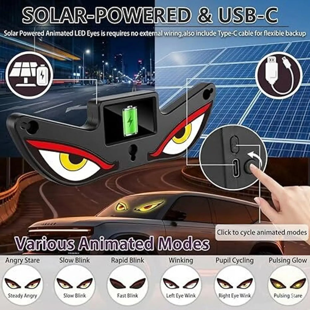 Solar Evil Eye Warning Light – LED Safety Light for Cars & Bikes